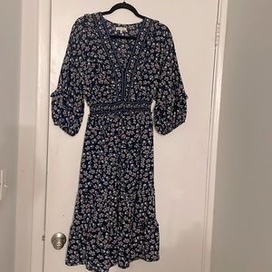 Navy Floral Dress